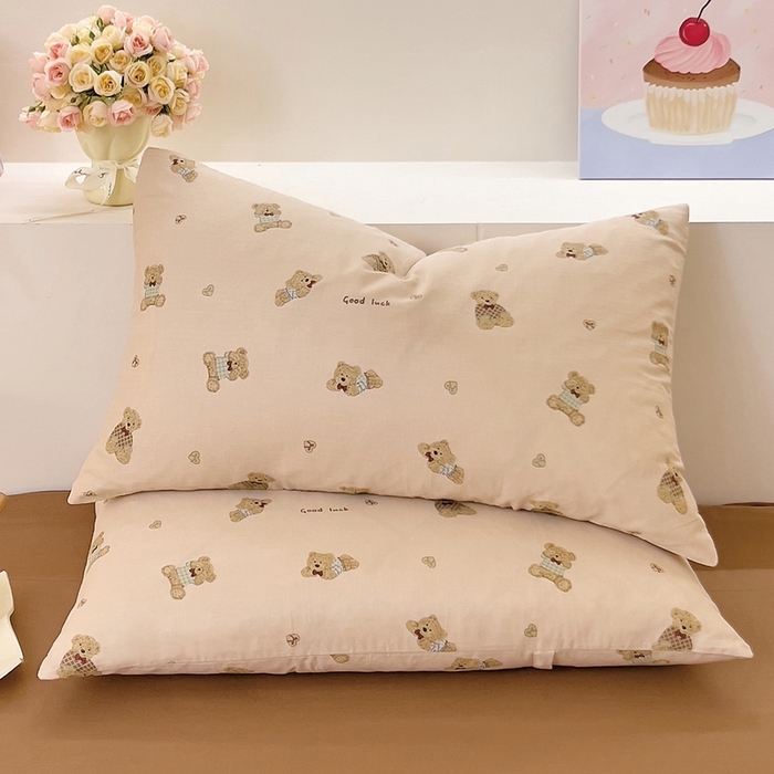 DoDo 兜兜 2026新款全棉纯棉小温暖双层纱系列单枕套【可定做尺寸】可可熊