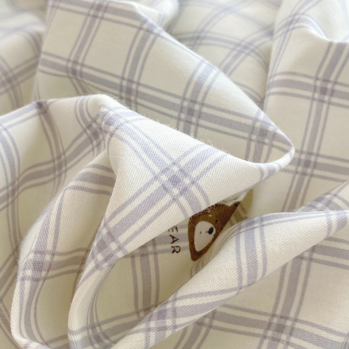 91家纺网 家纺一手货源 找家纺 金丝兔 2026新款ins新疆全棉印花小清新纯棉单被套（提供买家秀和质检报告） 格子熊