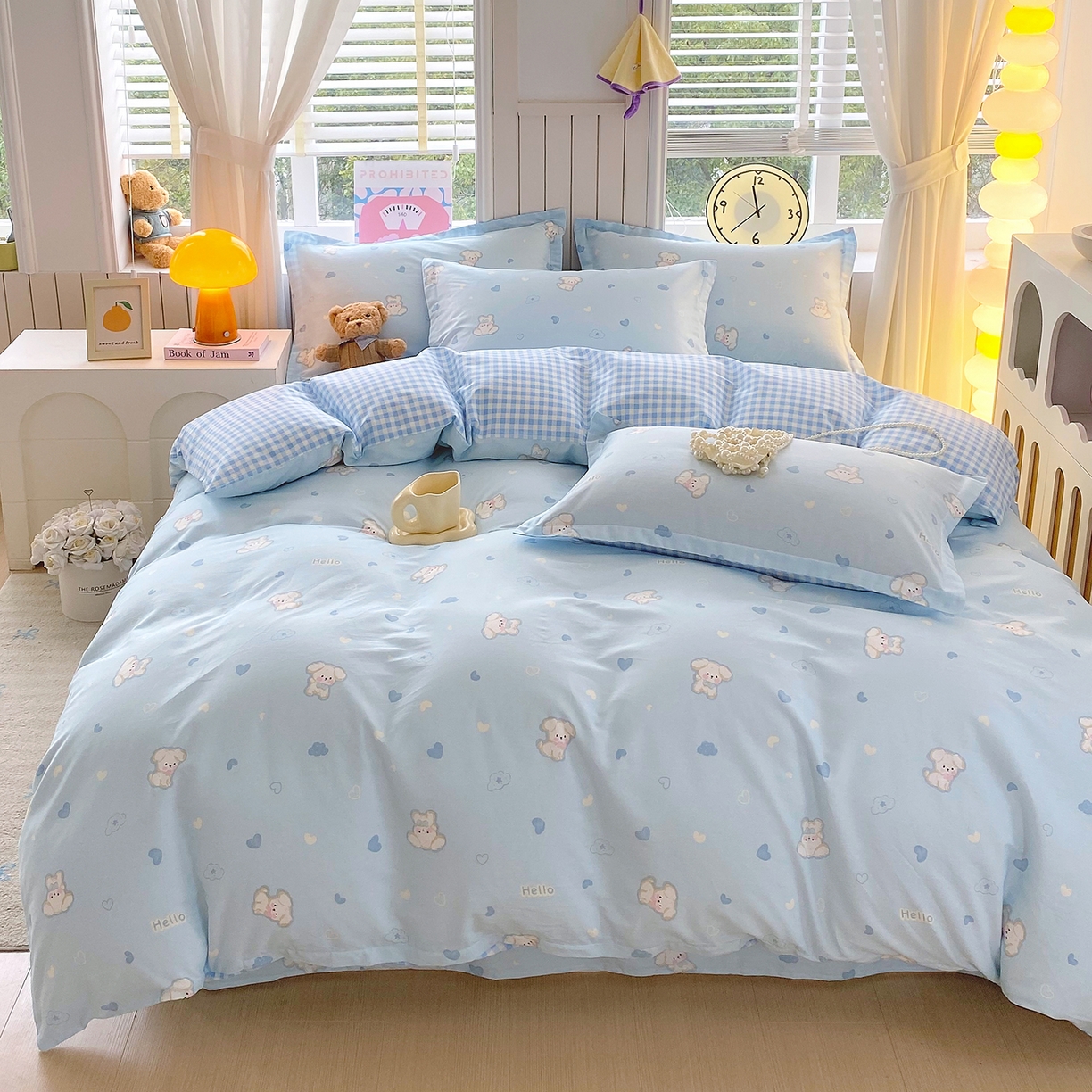 91家纺网 家纺一手货源 找家纺 金丝兔 2026新款ins新疆全棉印花小清新纯棉单被套（提供买家秀和质检报告） 哈基米