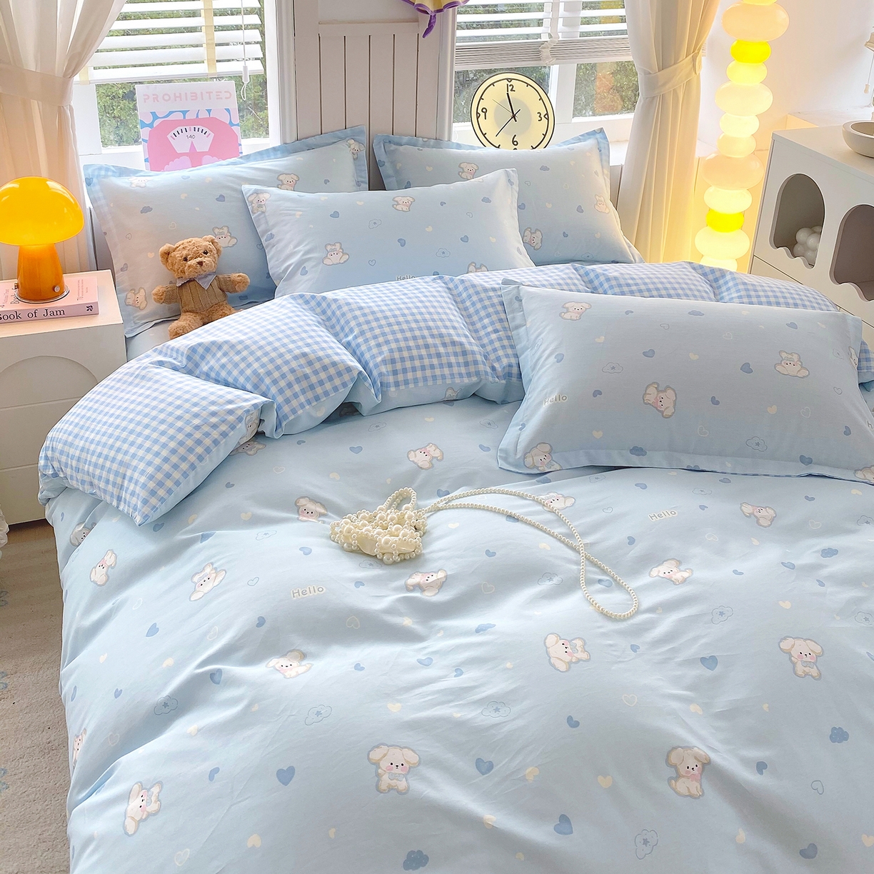 91家纺网 家纺一手货源 找家纺 金丝兔 2026新款ins新疆全棉印花小清新纯棉单被套（提供买家秀和质检报告） 哈基米