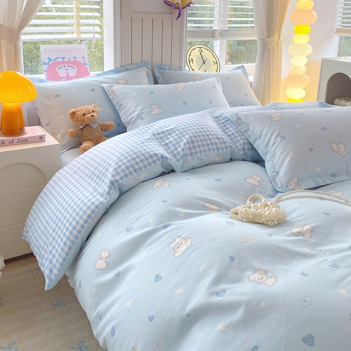 91家纺网 家纺一手货源 找家纺 金丝兔 2026新款ins新疆全棉印花小清新纯棉单被套（提供买家秀和质检报告） 哈基米