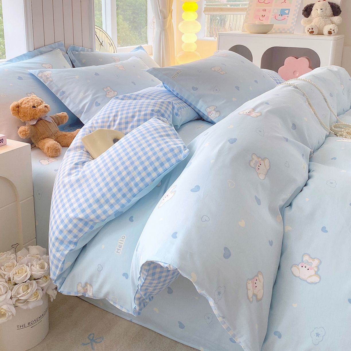 91家纺网 家纺一手货源 找家纺 金丝兔 2026新款ins新疆全棉印花小清新纯棉单被套（提供买家秀和质检报告） 哈基米