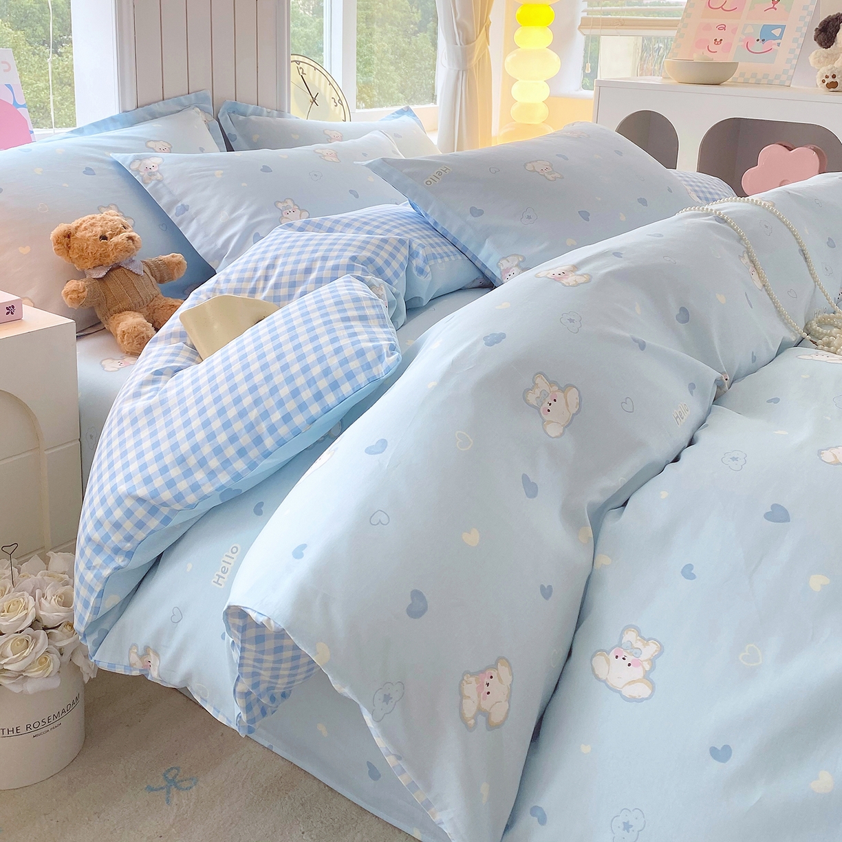 91家纺网 家纺一手货源 找家纺 金丝兔 2026新款ins新疆全棉印花小清新纯棉单被套（提供买家秀和质检报告） 哈基米