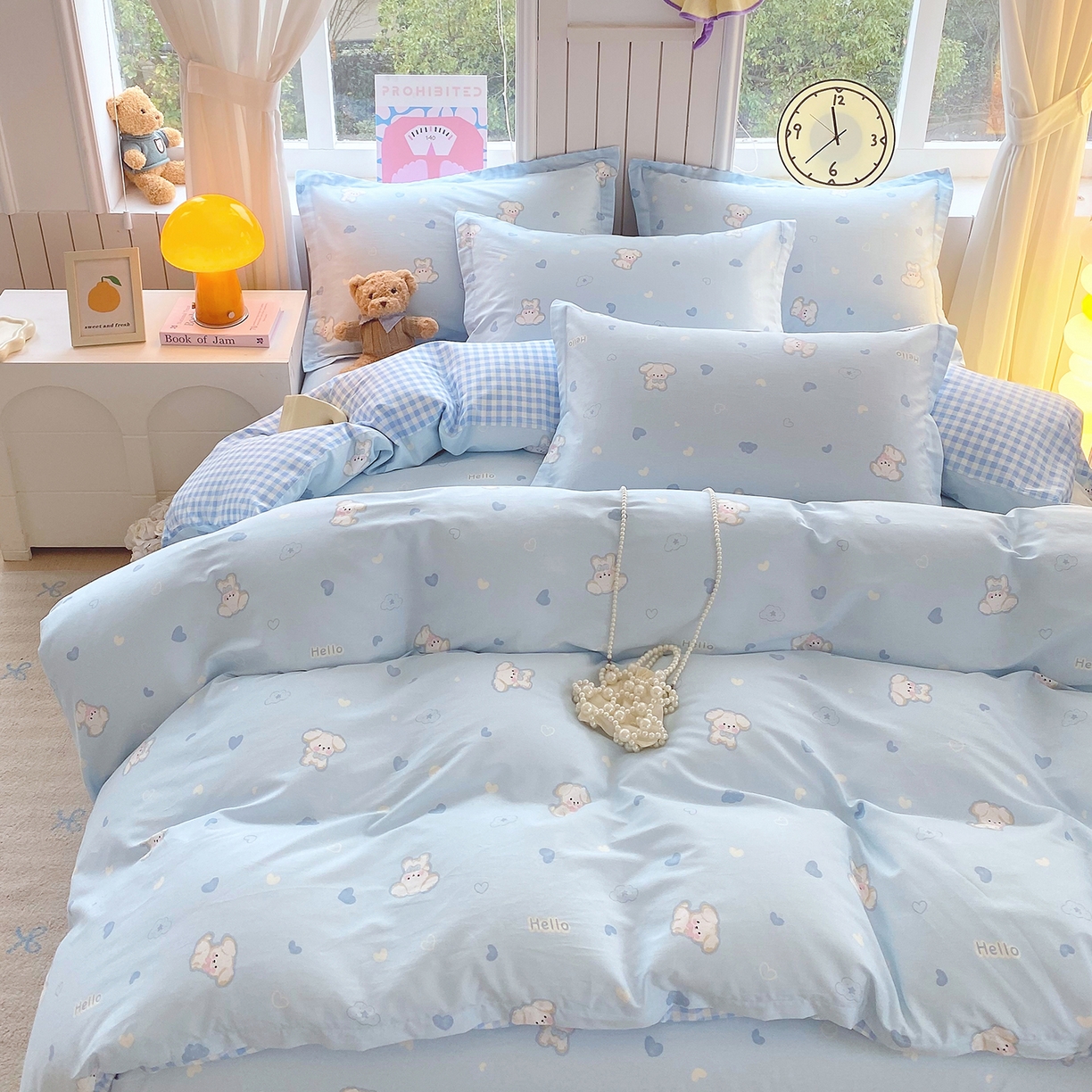 91家纺网 家纺一手货源 找家纺 金丝兔 2026新款ins新疆全棉印花小清新纯棉单被套（提供买家秀和质检报告） 哈基米