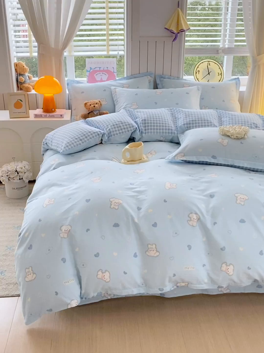 91家纺网 家纺一手货源 找家纺 金丝兔 2026新款ins新疆全棉印花小清新纯棉单被套（提供买家秀和质检报告） 哈基米