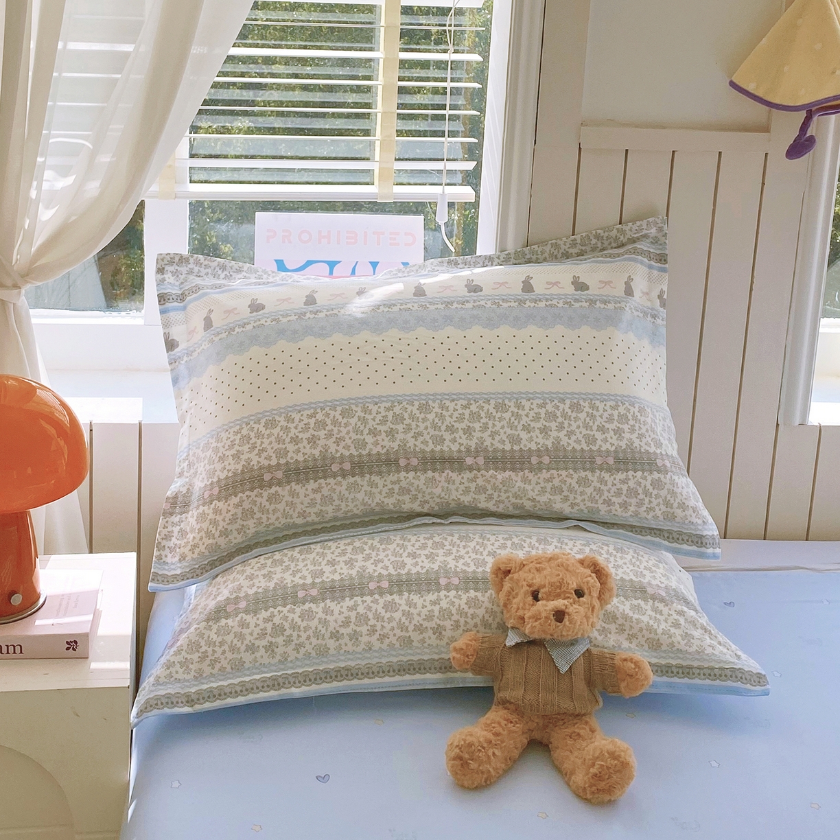 91家纺网 家纺一手货源 找家纺 金丝兔 2026新款ins新疆全棉印花小清新纯棉单被套（提供买家秀和质检报告） 海盐兔