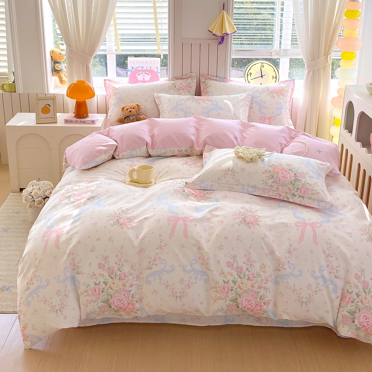 91家纺网 家纺一手货源 找家纺 金丝兔 2026新款ins新疆全棉印花小清新纯棉单被套（提供买家秀和质检报告） 花漫歌