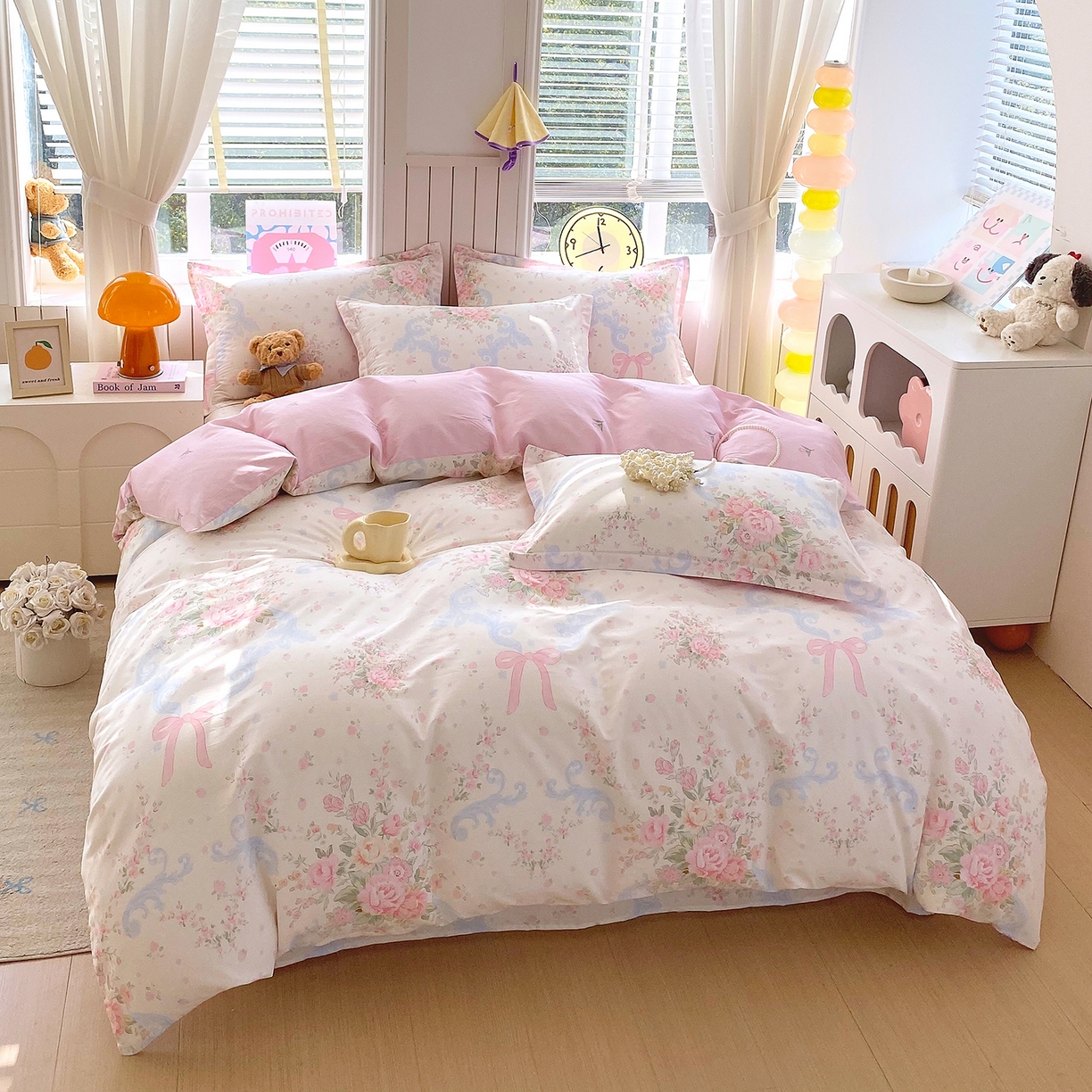 91家纺网 家纺一手货源 找家纺 金丝兔 2026新款ins新疆全棉印花小清新纯棉单被套（提供买家秀和质检报告） 花漫歌