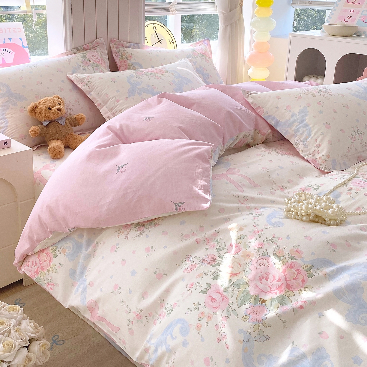 91家纺网 家纺一手货源 找家纺 金丝兔 2026新款ins新疆全棉印花小清新纯棉单被套（提供买家秀和质检报告） 花漫歌