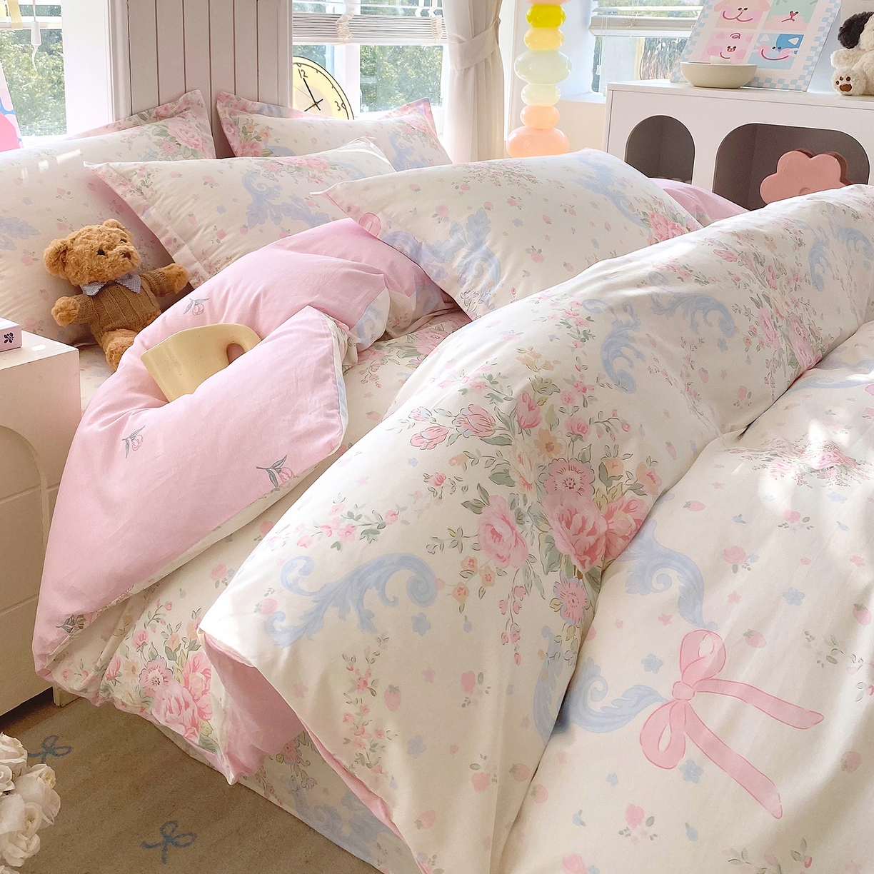 91家纺网 家纺一手货源 找家纺 金丝兔 2026新款ins新疆全棉印花小清新纯棉单被套（提供买家秀和质检报告） 花漫歌