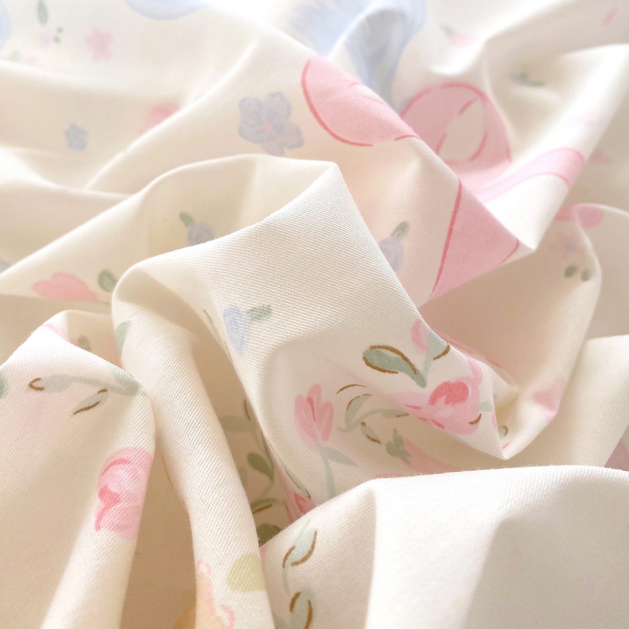 91家纺网 家纺一手货源 找家纺 金丝兔 2026新款ins新疆全棉印花小清新纯棉单被套（提供买家秀和质检报告） 花漫歌