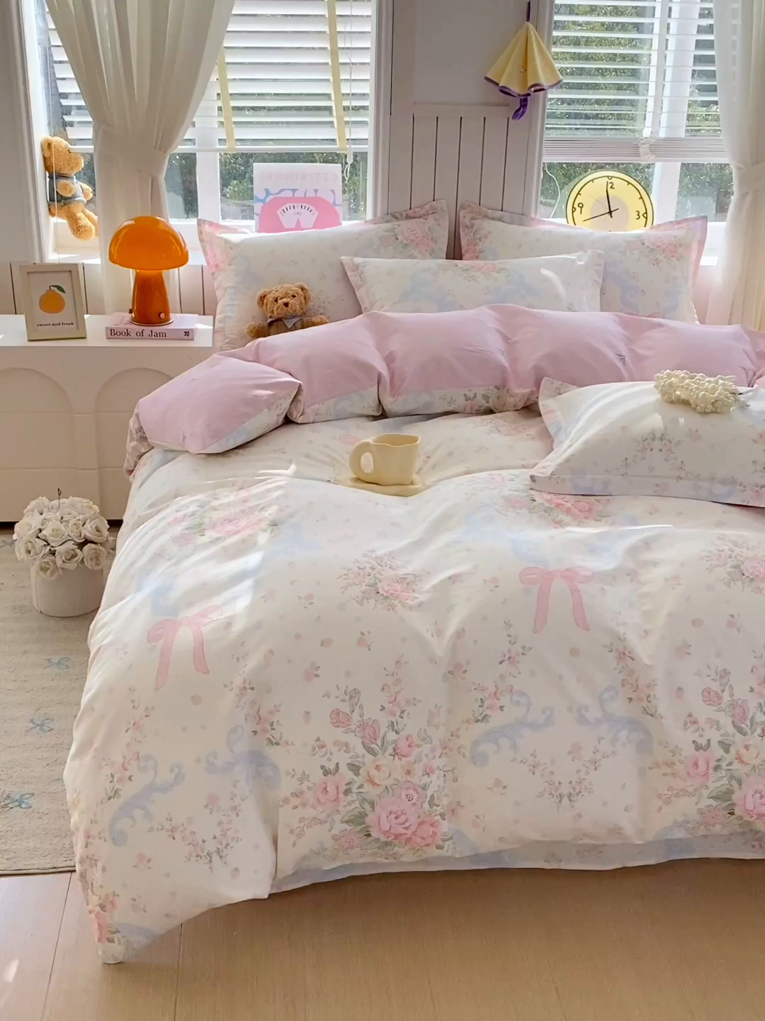 91家纺网 家纺一手货源 找家纺 金丝兔 2026新款ins新疆全棉印花小清新纯棉单被套（提供买家秀和质检报告） 花漫歌