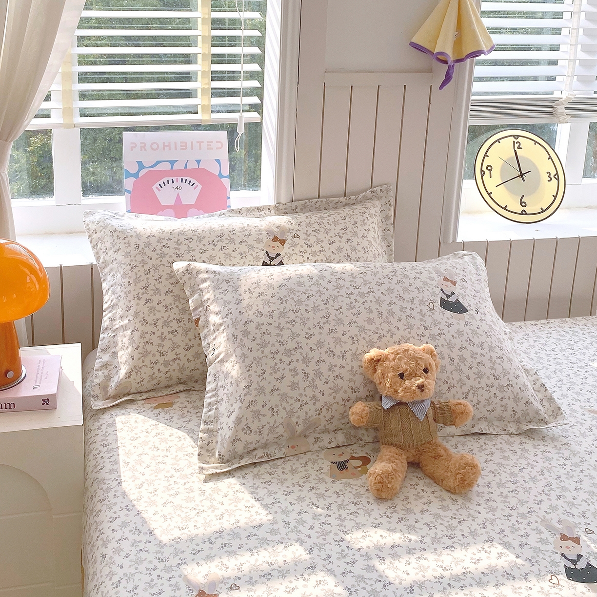 91家纺网 家纺一手货源 找家纺 金丝兔 2026新款ins新疆全棉印花小清新纯棉单被套（提供买家秀和质检报告） 吉吉兔