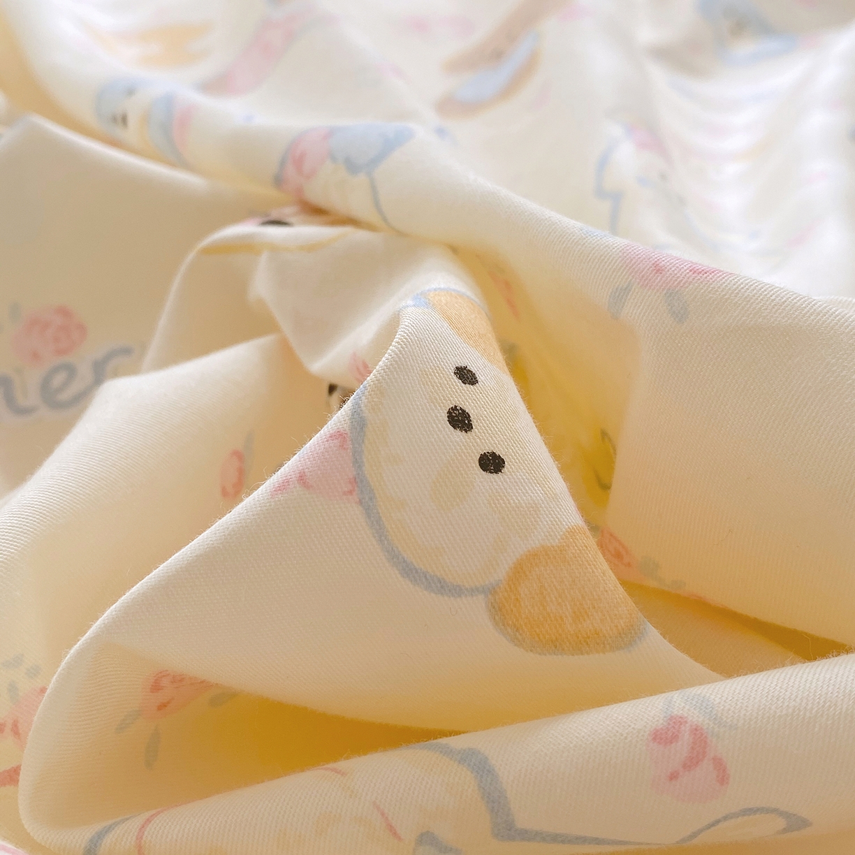 91家纺网 家纺一手货源 找家纺 金丝兔 2026新款ins新疆全棉印花小清新纯棉单被套（提供买家秀和质检报告） 萌宠乐园