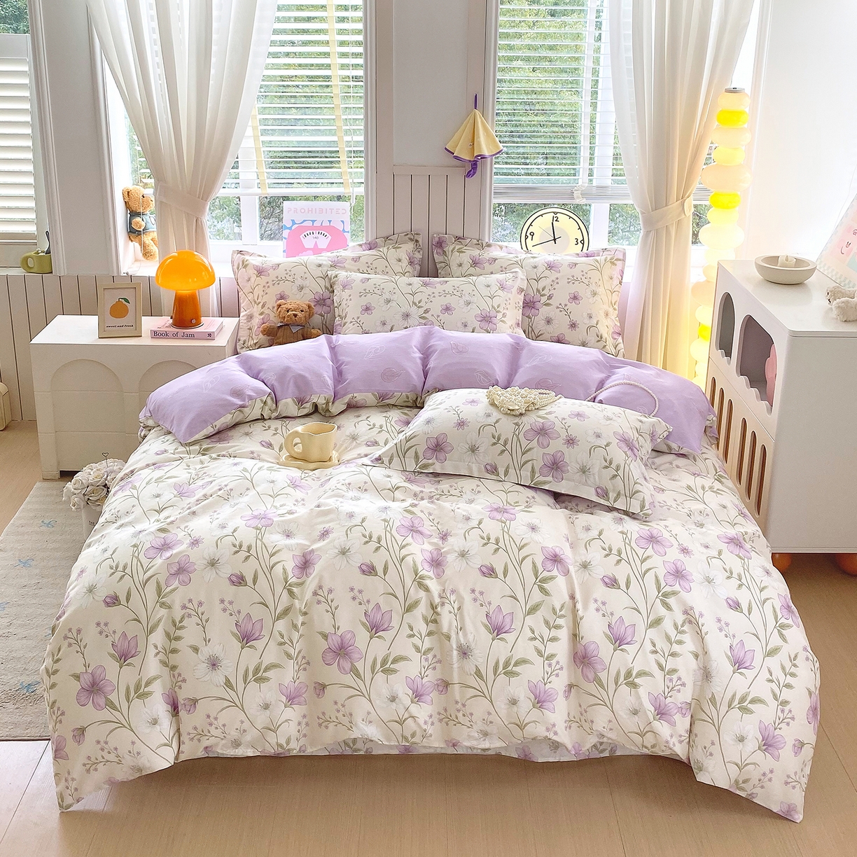 91家纺网 家纺一手货源 找家纺 金丝兔 2026新款ins新疆全棉印花小清新纯棉单被套（提供买家秀和质检报告） 慕荷