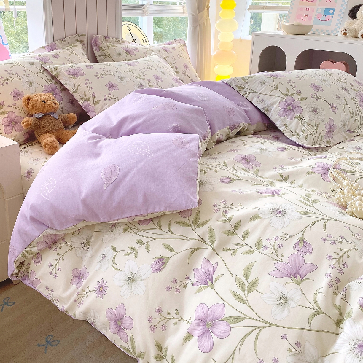 91家纺网 家纺一手货源 找家纺 金丝兔 2026新款ins新疆全棉印花小清新纯棉单被套（提供买家秀和质检报告） 慕荷