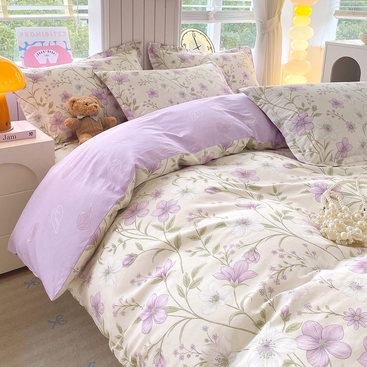 91家纺网 家纺一手货源 找家纺 金丝兔 2026新款ins新疆全棉印花小清新纯棉单被套（提供买家秀和质检报告） 慕荷