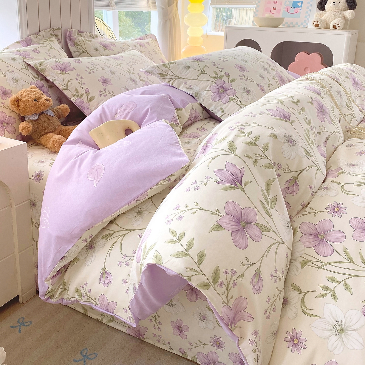 91家纺网 家纺一手货源 找家纺 金丝兔 2026新款ins新疆全棉印花小清新纯棉单被套（提供买家秀和质检报告） 慕荷