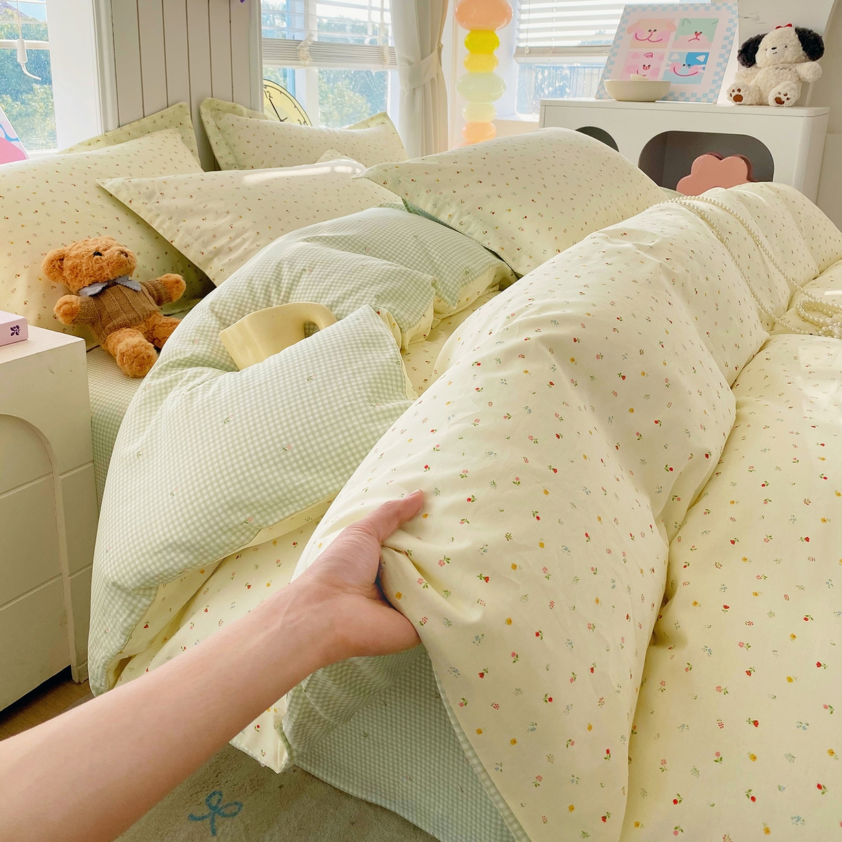 金丝兔 2026新款ins新疆全棉印花小清新纯棉单被套（提供买家秀和质检报告） 泡芙小花