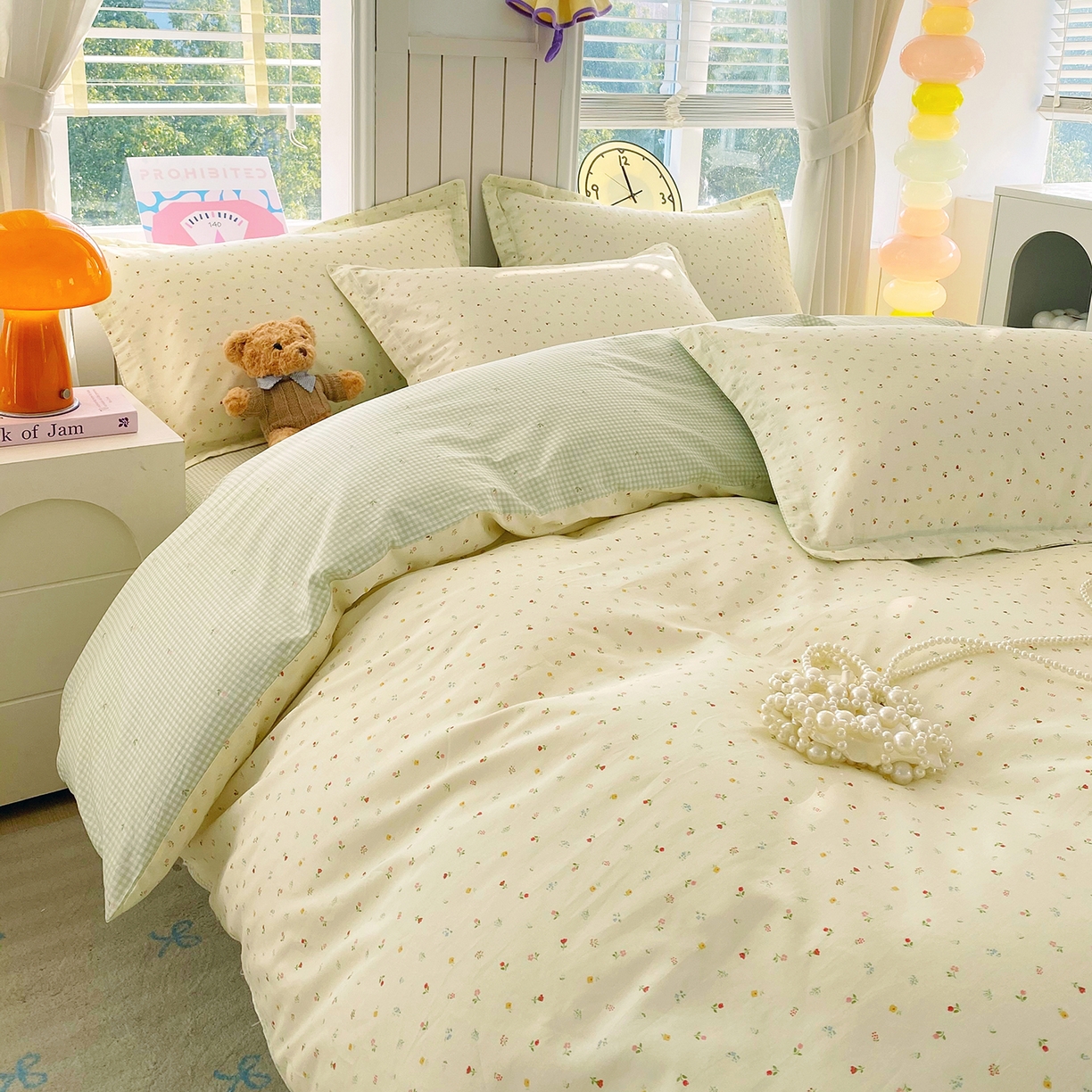 91家纺网 家纺一手货源 找家纺 金丝兔 2026新款ins新疆全棉印花小清新纯棉单被套（提供买家秀和质检报告） 泡芙小花