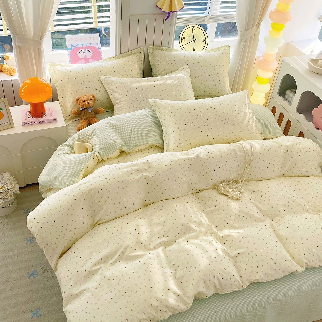 91家纺网 家纺一手货源 找家纺 金丝兔 2026新款ins新疆全棉印花小清新纯棉单被套（提供买家秀和质检报告） 泡芙小花