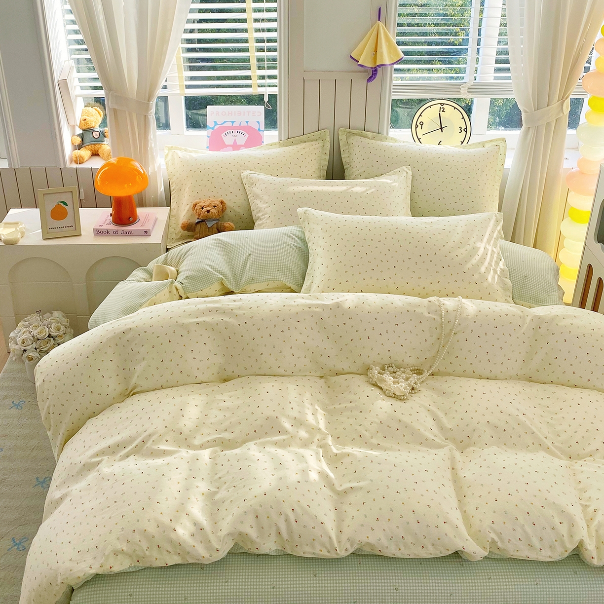 91家纺网 家纺一手货源 找家纺 金丝兔 2026新款ins新疆全棉印花小清新纯棉单被套（提供买家秀和质检报告） 泡芙小花