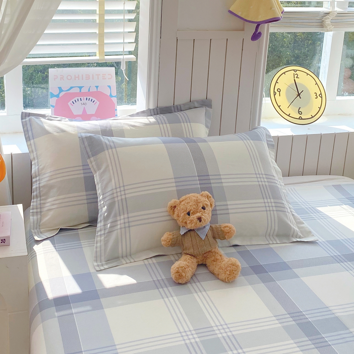 91家纺网 家纺一手货源 找家纺 金丝兔 2026新款ins新疆全棉印花小清新纯棉单被套（提供买家秀和质检报告） 浅格念