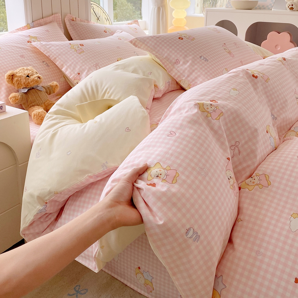 金丝兔 2026新款ins新疆全棉印花小清新纯棉单被套（提供买家秀和质检报告） 甜梦精灵-粉