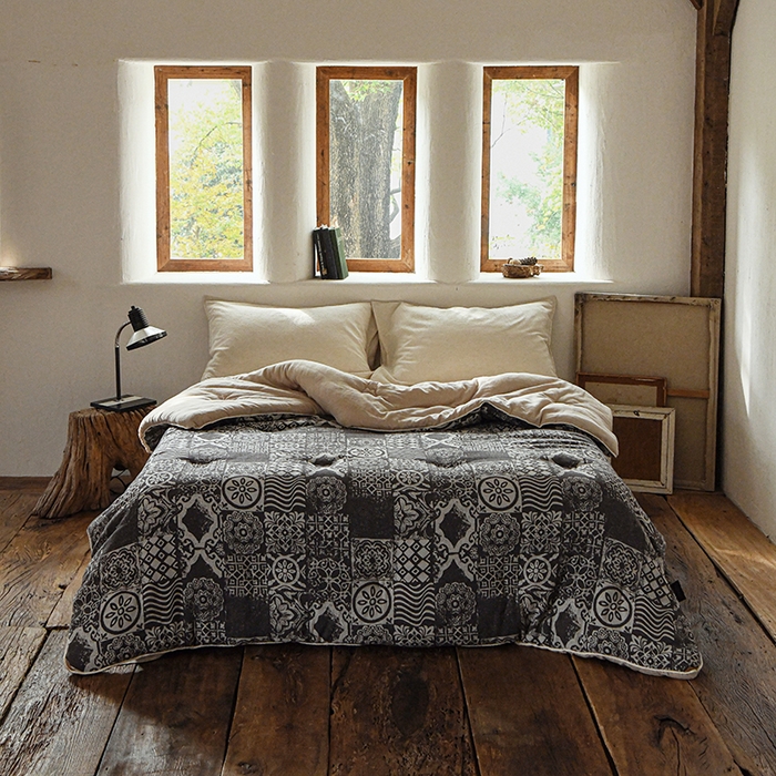 91家纺网 家纺一手货源 找家纺 （总）松色家居 2026新款棉麻超柔被芯-锦纹叠序