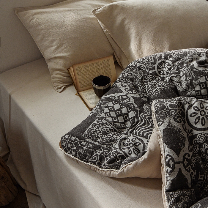 91家纺网 家纺一手货源 找家纺 （总）松色家居 2026新款棉麻超柔被芯-锦纹叠序