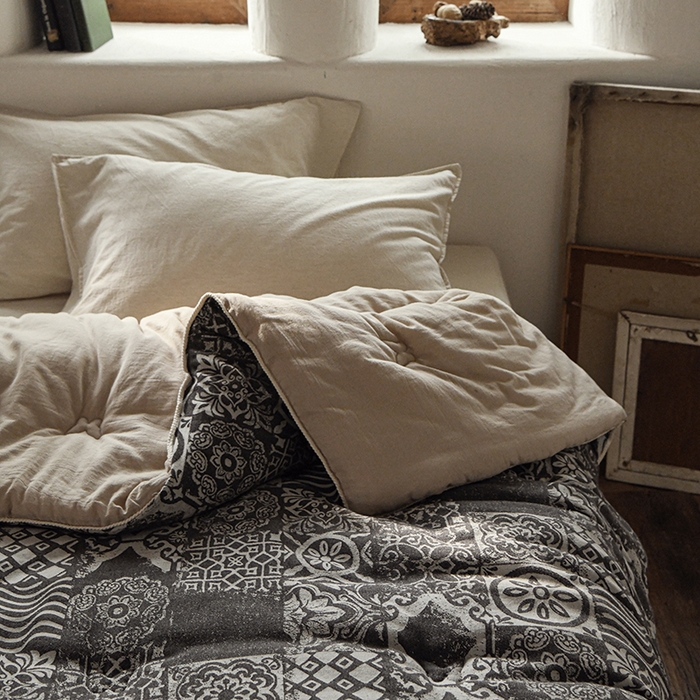 91家纺网 家纺一手货源 找家纺 （总）松色家居 2026新款棉麻超柔被芯-锦纹叠序