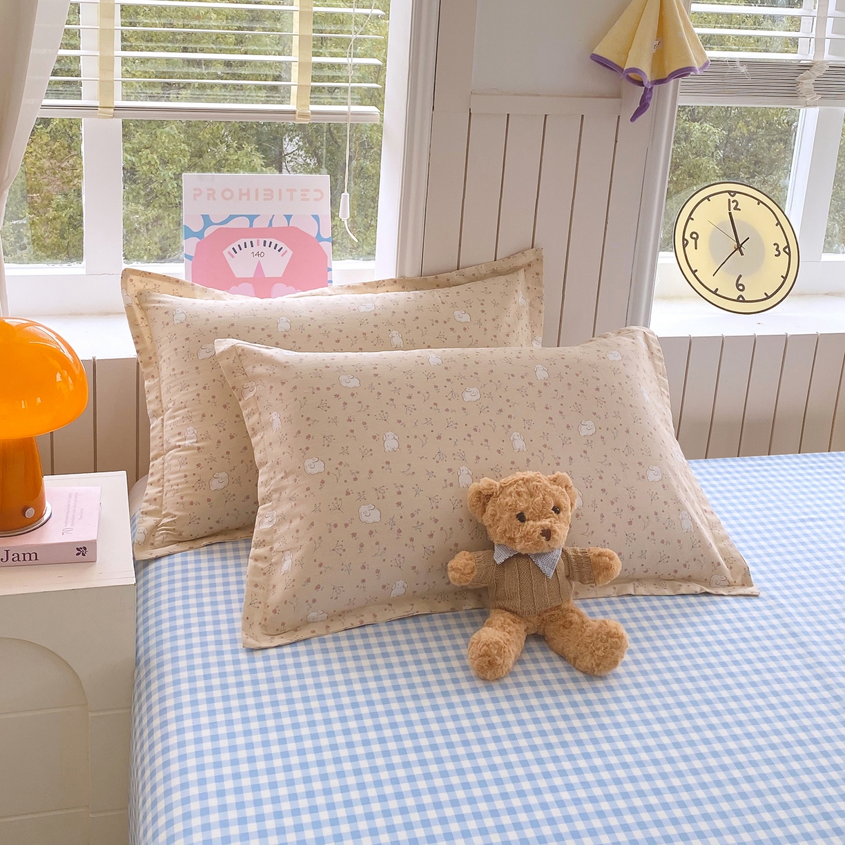 91家纺网 家纺一手货源 找家纺 金丝兔 2026新款ins新疆全棉印花小清新纯棉单被套（提供买家秀和质检报告） 仙妮兔