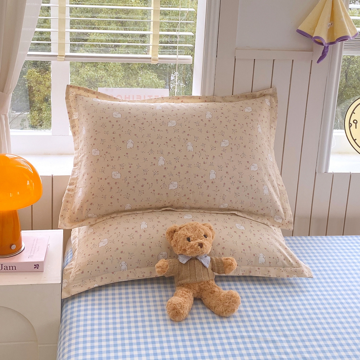 91家纺网 家纺一手货源 找家纺 金丝兔 2026新款ins新疆全棉印花小清新纯棉单被套（提供买家秀和质检报告） 仙妮兔