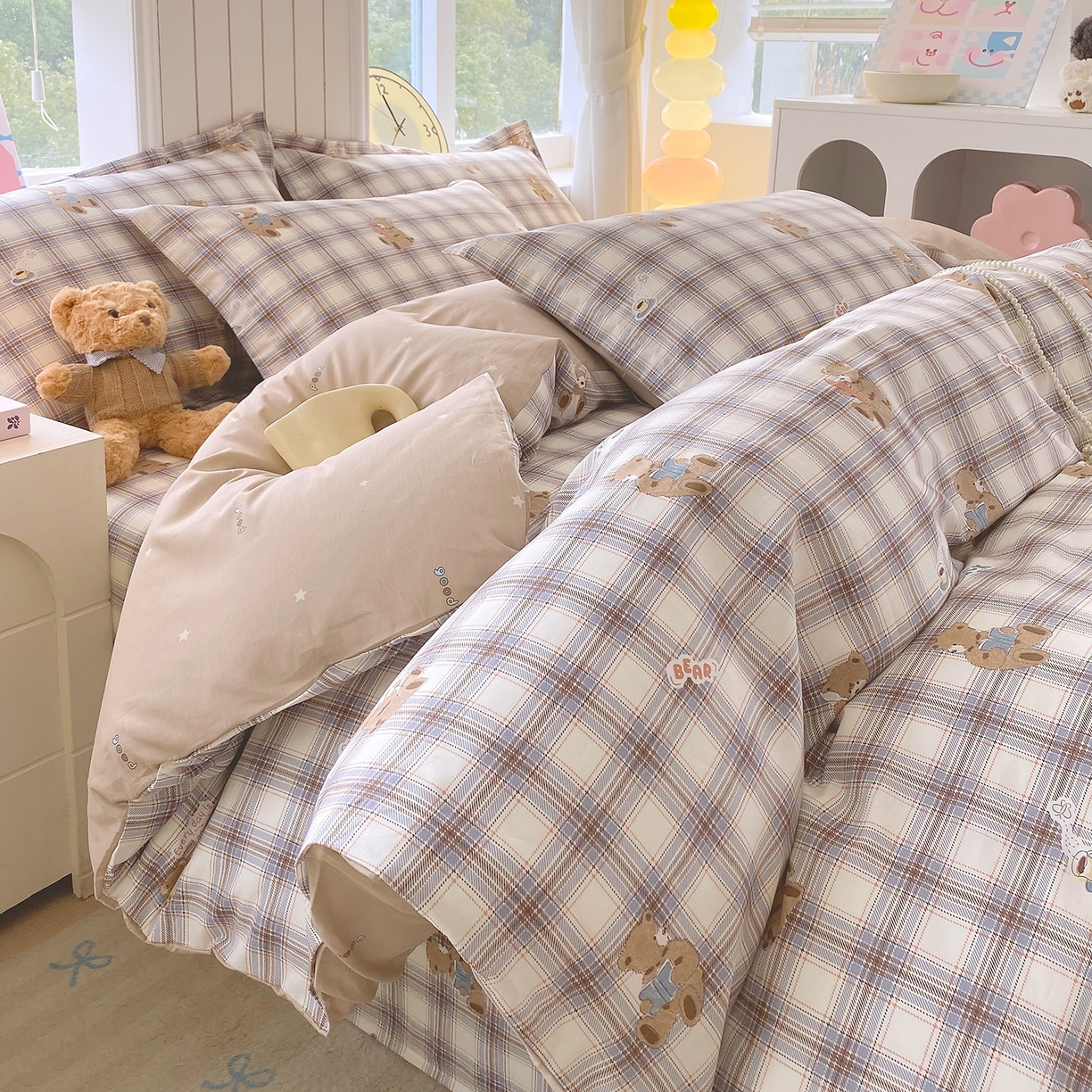 91家纺网 家纺一手货源 找家纺 金丝兔 2026新款ins新疆全棉印花小清新纯棉单被套（提供买家秀和质检报告） 星点漫语