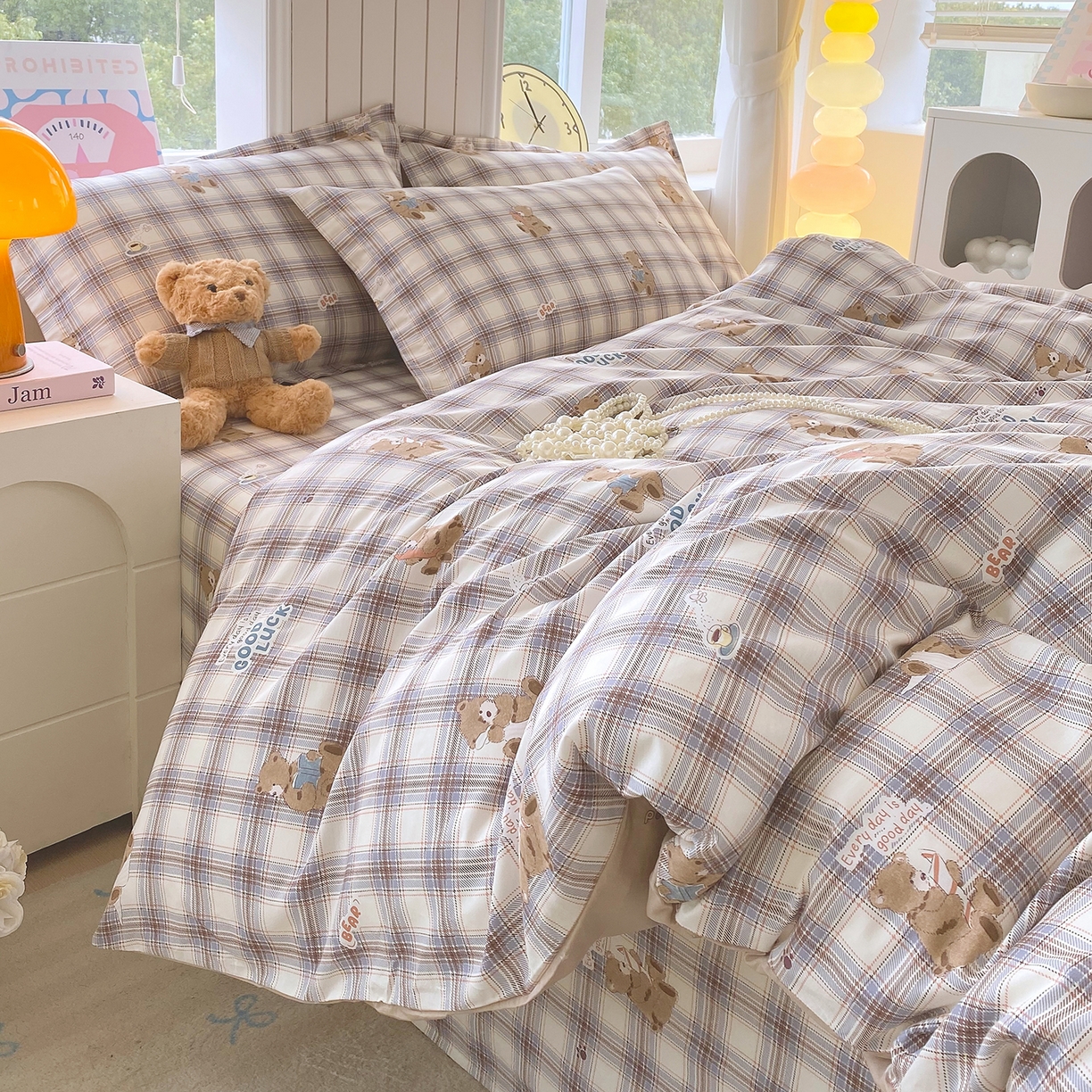 91家纺网 家纺一手货源 找家纺 金丝兔 2026新款ins新疆全棉印花小清新纯棉单被套（提供买家秀和质检报告） 星点漫语