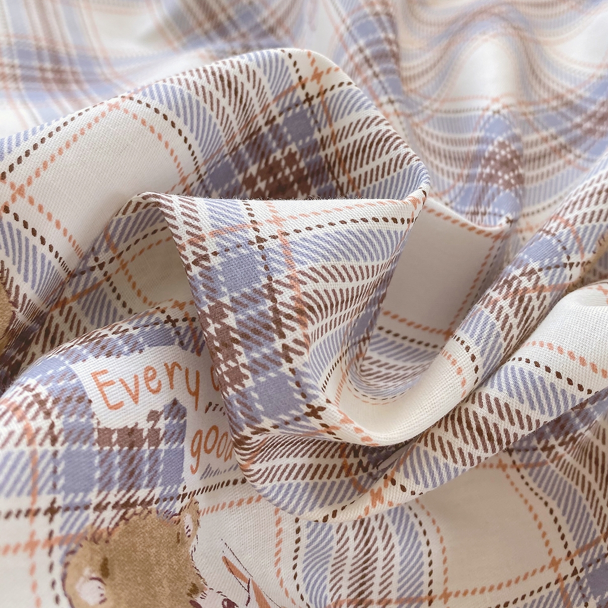 91家纺网 家纺一手货源 找家纺 金丝兔 2026新款ins新疆全棉印花小清新纯棉单被套（提供买家秀和质检报告） 星点漫语