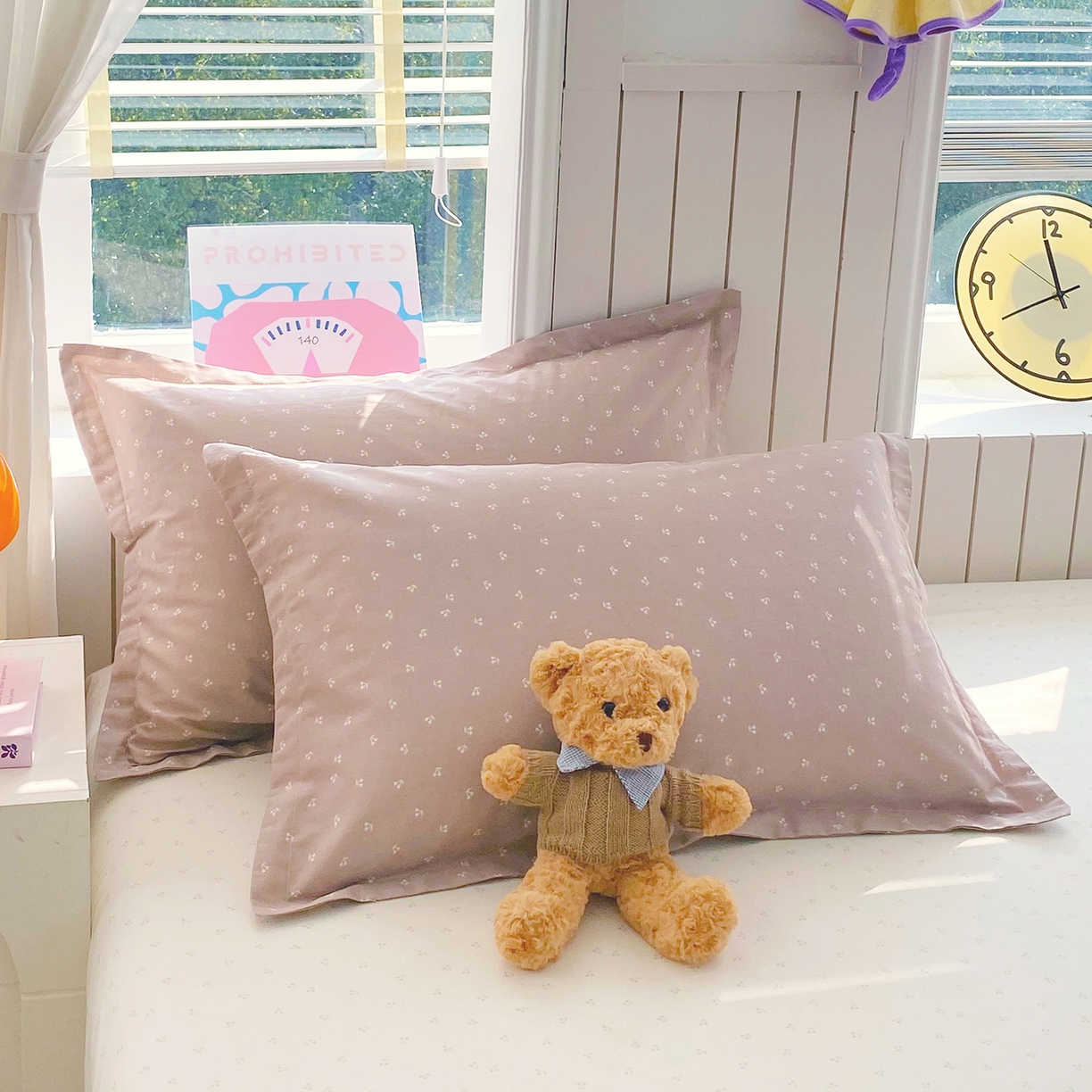 91家纺网 家纺一手货源 找家纺 金丝兔 2026新款ins新疆全棉印花小清新纯棉单被套（提供买家秀和质检报告） 樱桃-粉