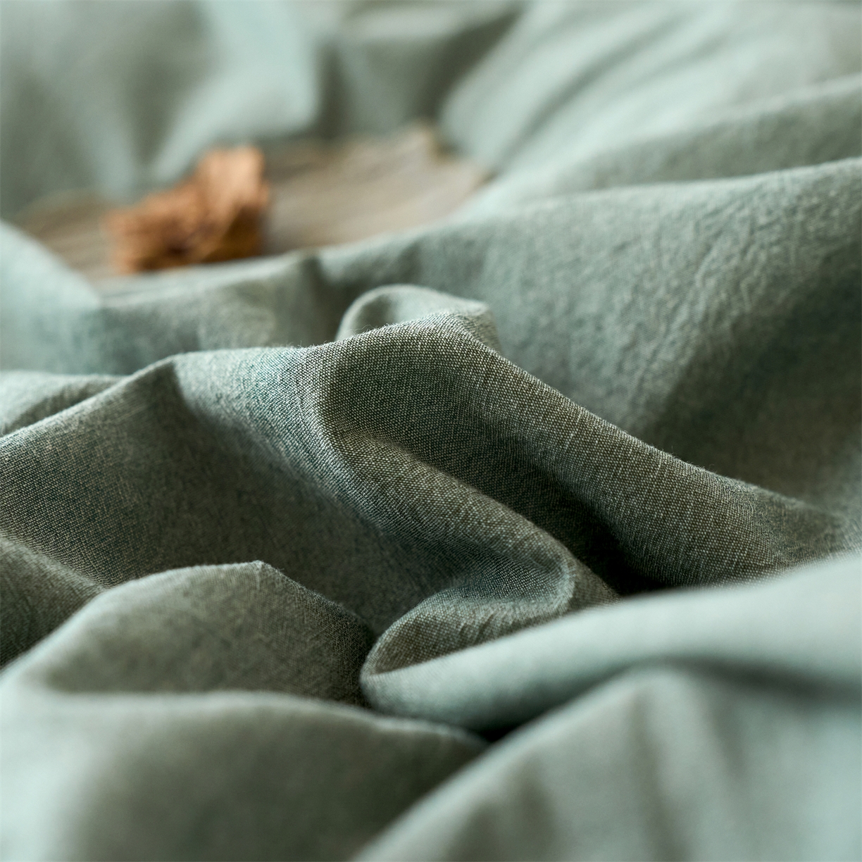 91家纺网 家纺一手货源 找家纺 兰紫橙家纺 2026新款A类色织纯色全棉水洗棉四件套 全棉水洗棉-松绿+浅灰