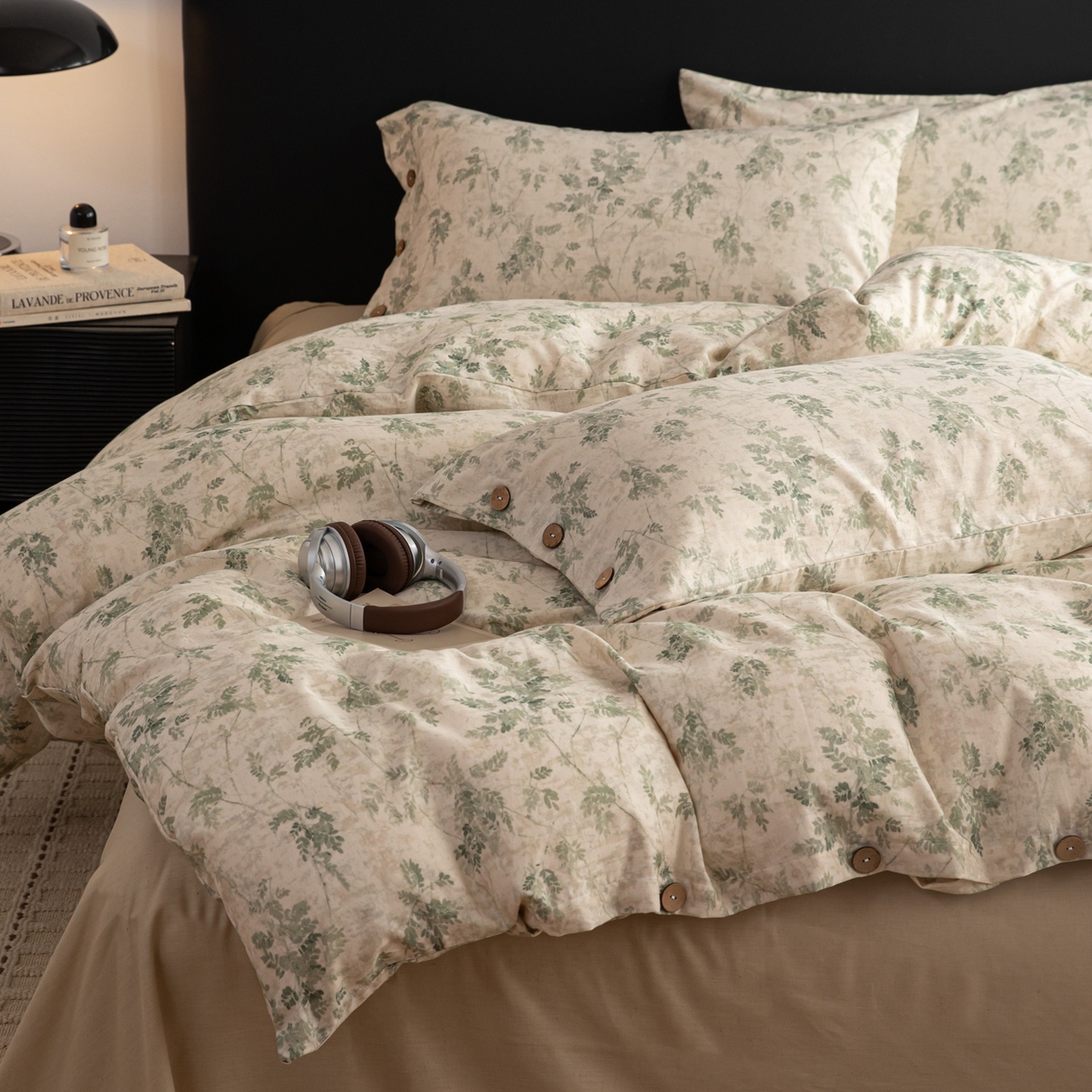 简宜家居（朝初家纺） 2026新款亲肤舒适印花棉麻四件套 青藤蔓叶