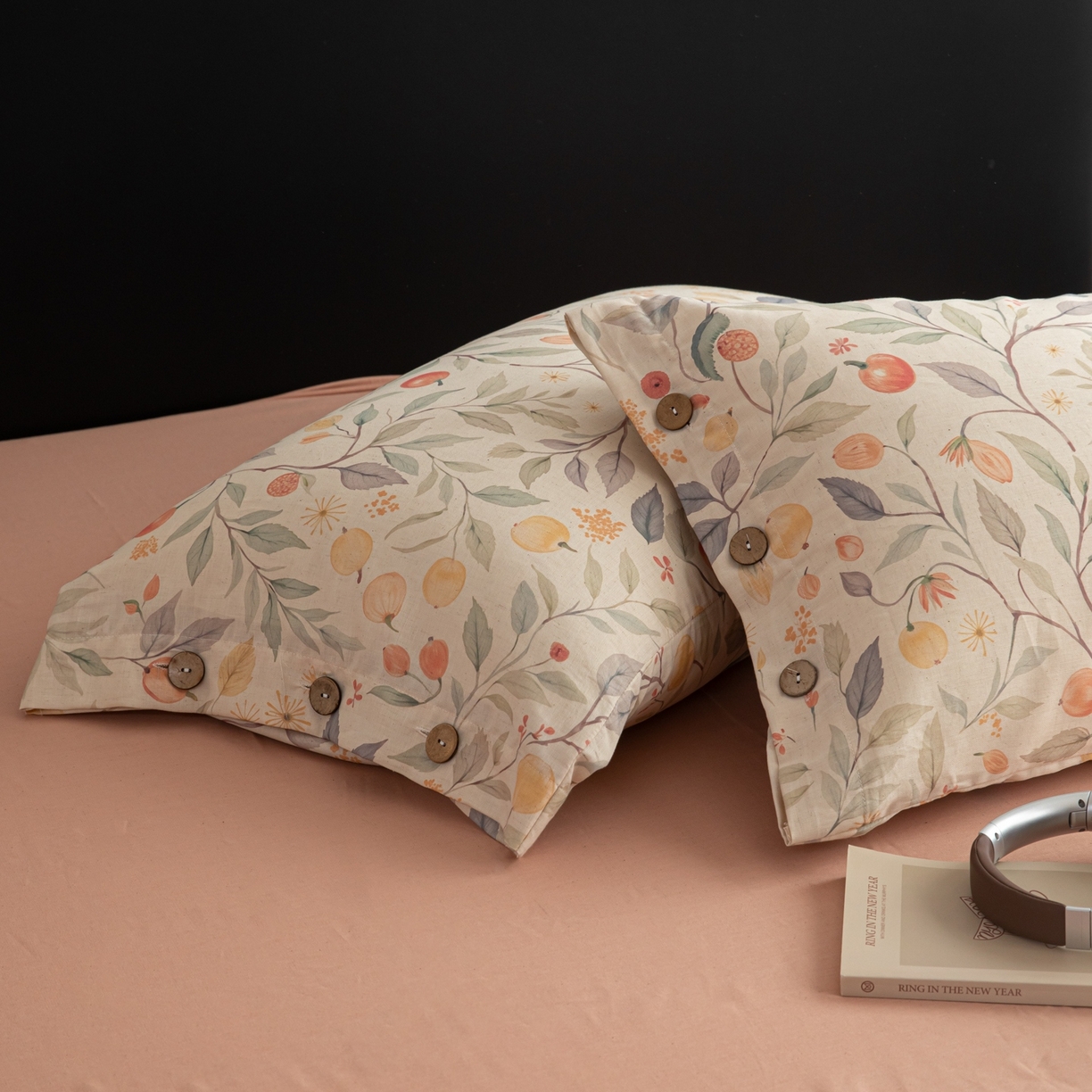 91家纺网 家纺一手货源 找家纺 简宜家居（朝初家纺） 2026新款亲肤舒适印花棉麻四件套 果韵满枝