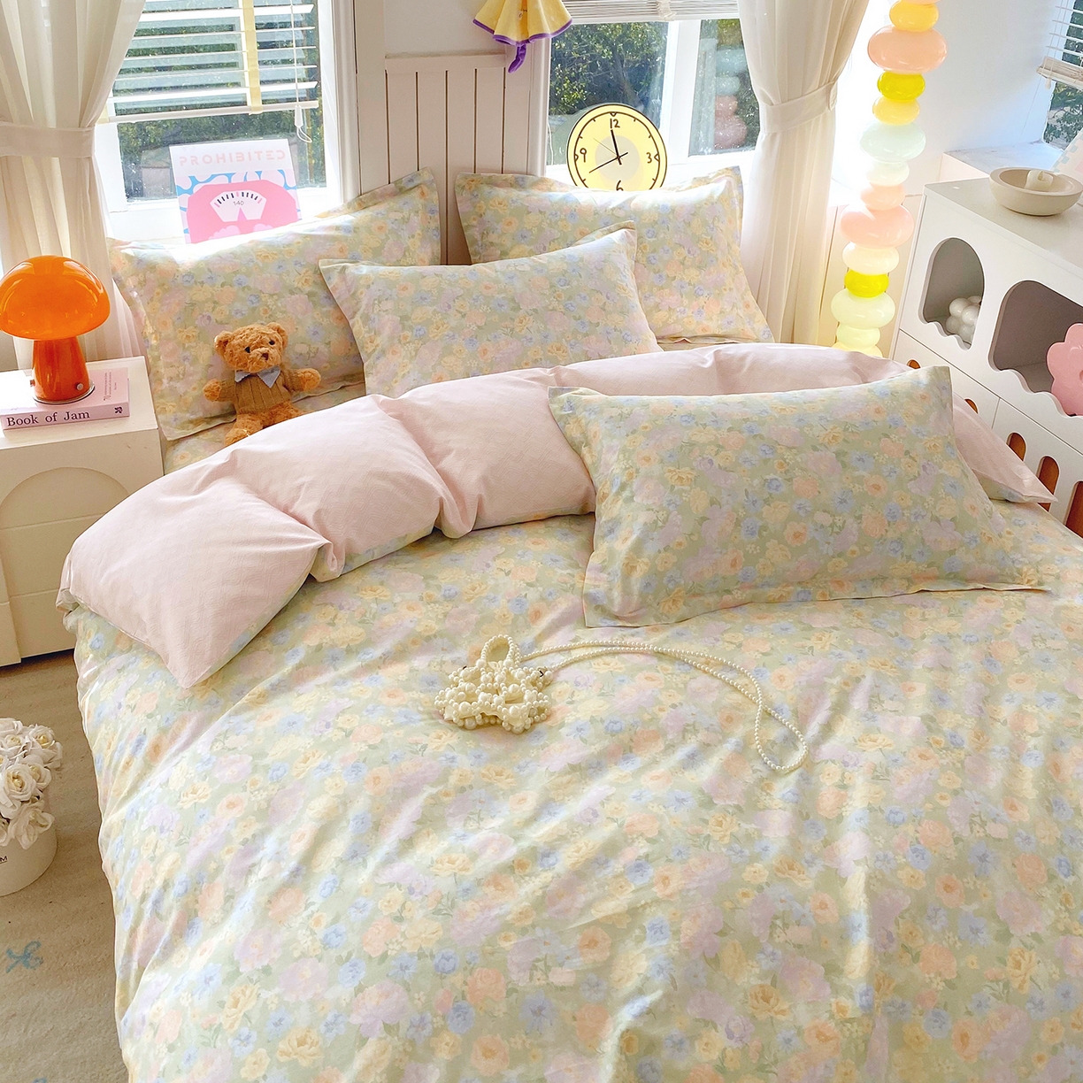 91家纺网 家纺一手货源 找家纺 金丝兔 2026新款ins新疆全棉印花小清新纯棉单被套（提供买家秀和质检报告） 栀子花语