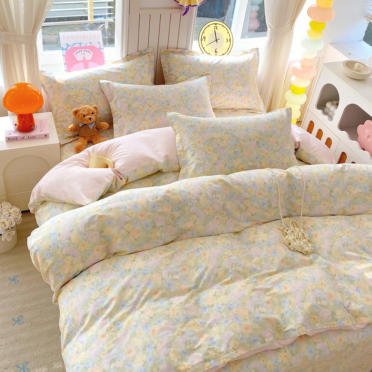 91家纺网 家纺一手货源 找家纺 金丝兔 2026新款ins新疆全棉印花小清新纯棉单被套（提供买家秀和质检报告） 栀子花语