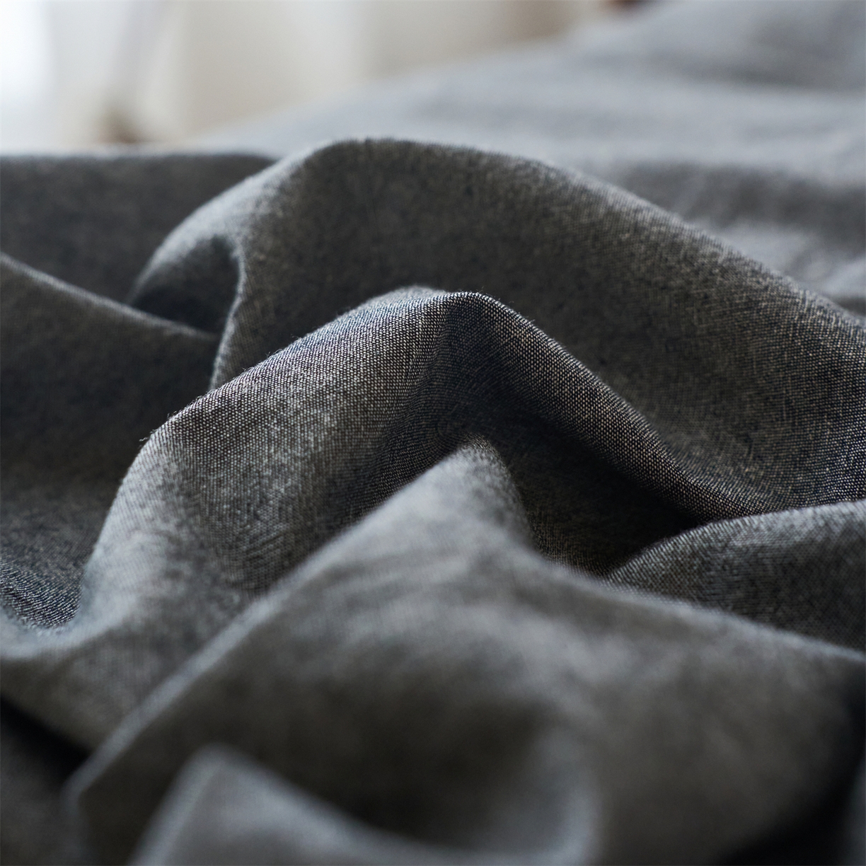 91家纺网 家纺一手货源 找家纺 兰紫橙家纺 2026新款A类色织纯色全棉水洗棉四件套 全棉水洗棉-月岩黑