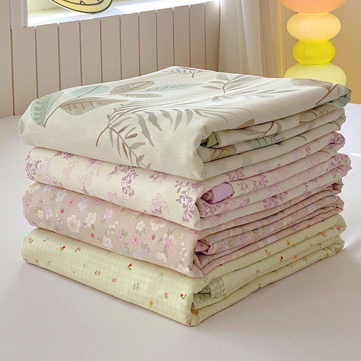 91家纺网 家纺一手货源 找家纺 金丝兔 2026新款ins新疆全棉印花小清新纯棉单被套（提供买家秀和质检报告） 组合图