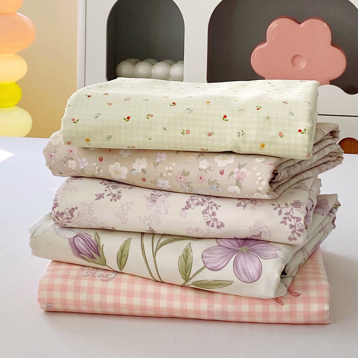 91家纺网 家纺一手货源 找家纺 金丝兔 2026新款ins新疆全棉印花小清新纯棉单被套（提供买家秀和质检报告） 组合图