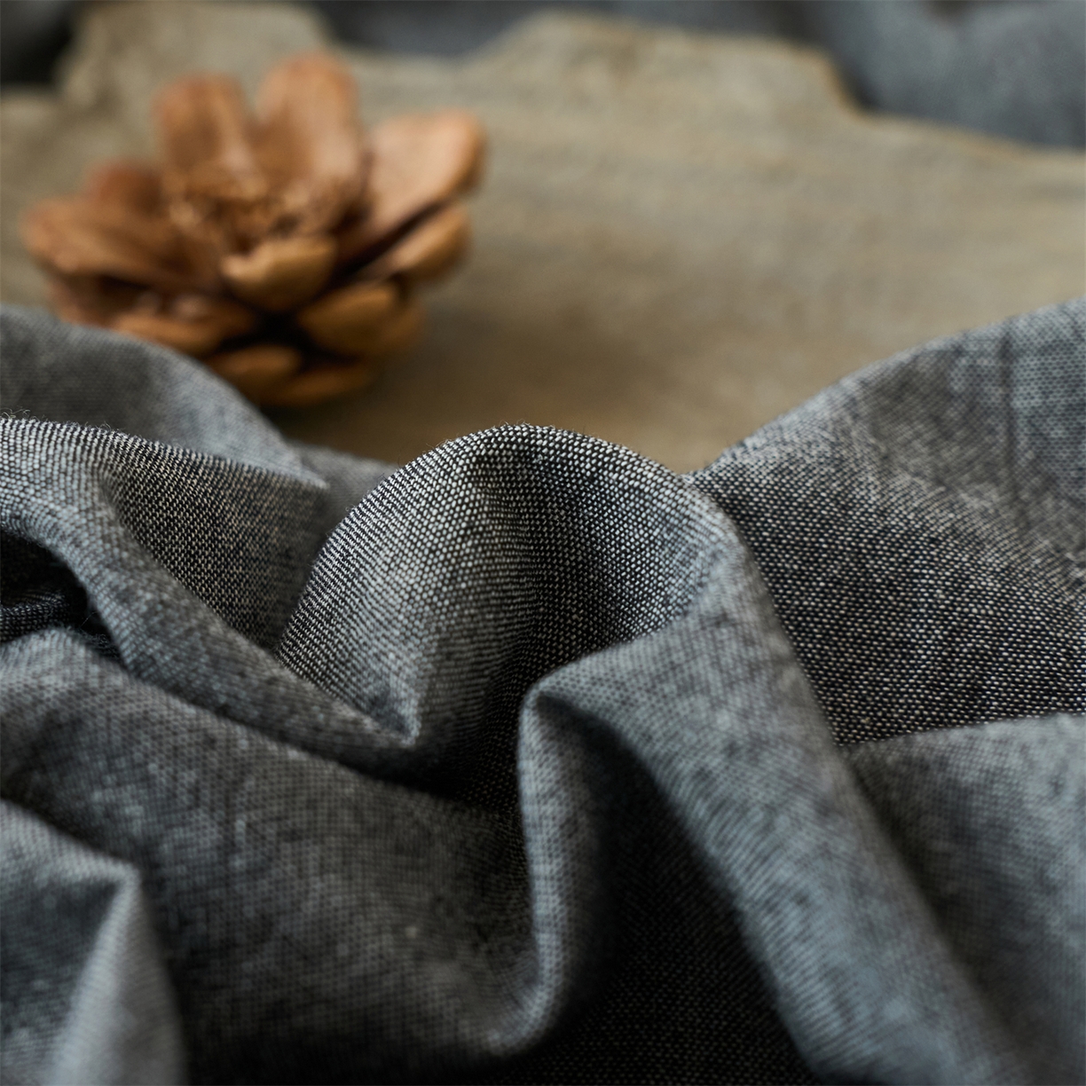 91家纺网 家纺一手货源 找家纺 兰紫橙家纺 2026新款A类色织纯色全棉水洗棉四件套 全棉水洗棉-月岩黑+浅灰