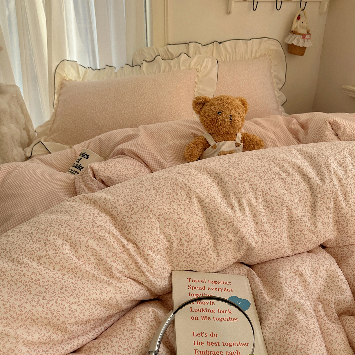 91家纺网 家纺一手货源 找家纺 （总）初夏家纺 2026 法式花边公主风四件套小清新格子简约双人床床上用品三件套床单【提供买家秀】