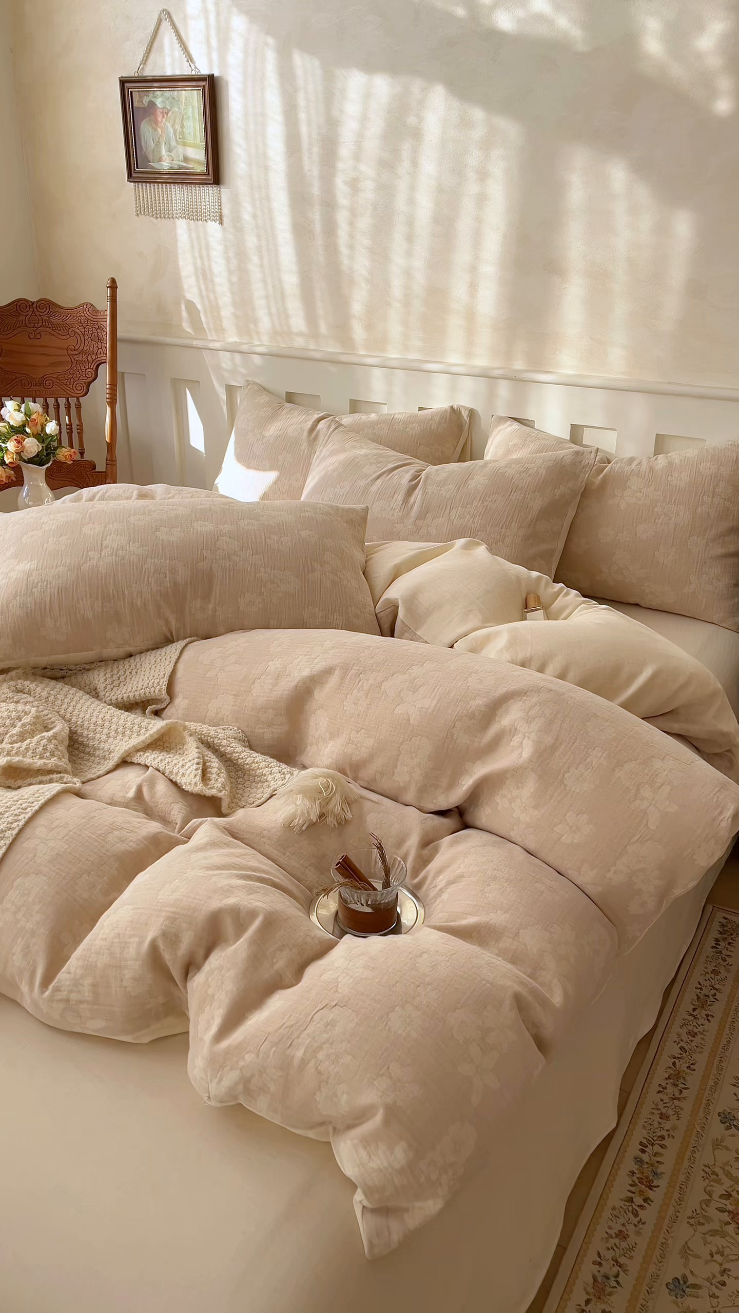 91家纺网 家纺一手货源 找家纺 金丝鸟家纺 2026春夏新款全棉纯棉棉麻提花四件套 花海