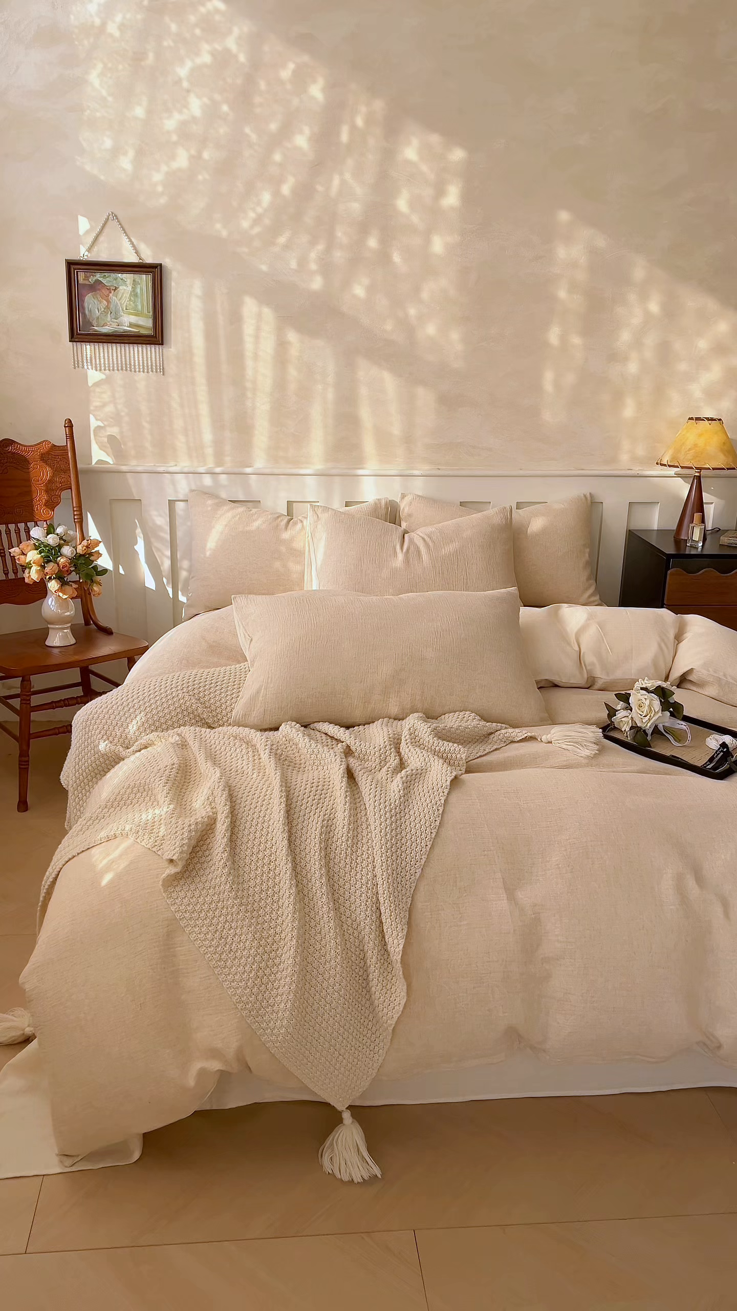 91家纺网 家纺一手货源 找家纺 金丝鸟家纺 2026春夏新款全棉纯棉棉麻提花四件套 花时代