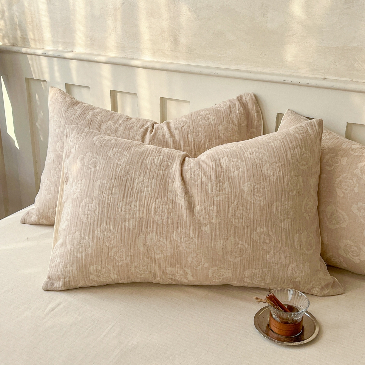 91家纺网 家纺一手货源 找家纺 金丝鸟家纺 2026春夏新款全棉纯棉棉麻提花四件套 玫瑰